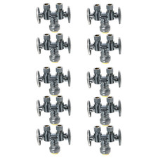 10 Pack XFITTING 1/2" Push Fit X Dual 3/8" OD Comp. Straight Stop Valve