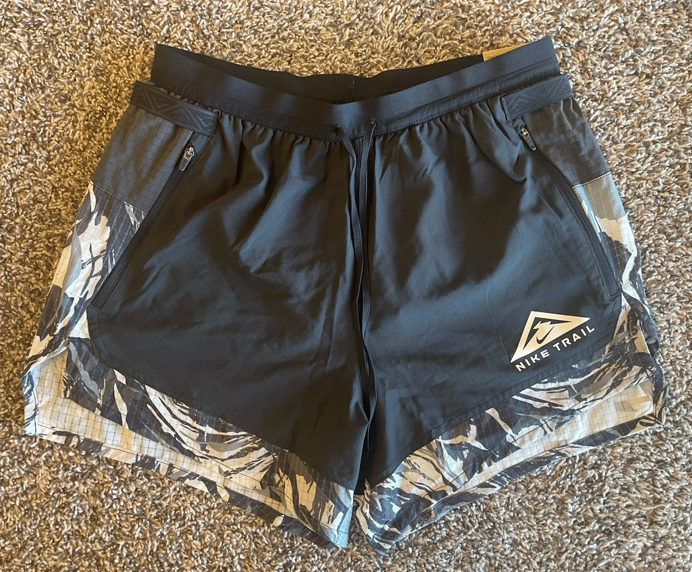 New Nike Dri-FIT Flex Stride 5" Trail Running Shorts Black Sz Medium DM4652-010