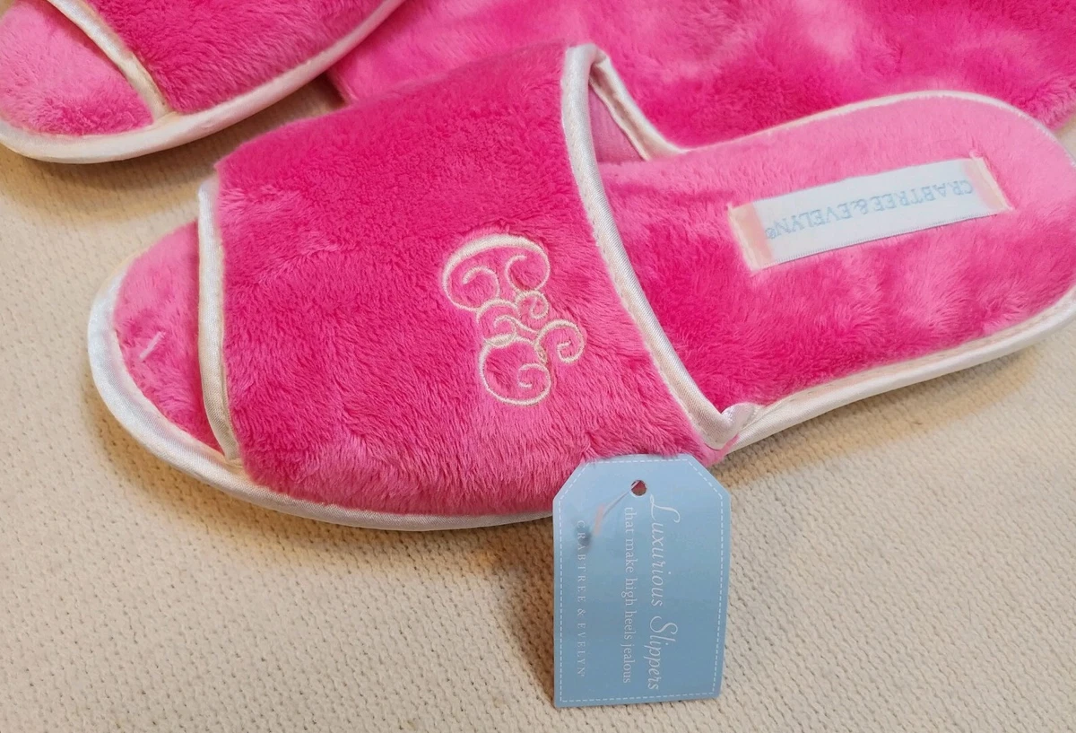 NWT HTF RARE Crabtree &amp; Evelyn Slip On Spa Slippers Pink S With Bag | eBay