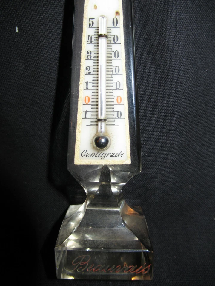 ANCIEN RARE 1900 OBELISQUE VERRE ou CRISTAL 135 mm  THERMOMETRE THERMOMETER - Photo 3/4