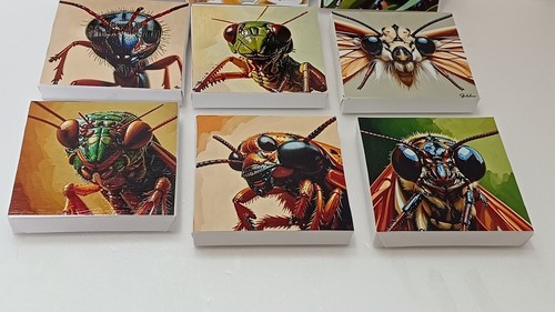 Lindo juego de arte en lienzo cara de amigos insectos mini (juego de 10) - Imagen 3 de 19