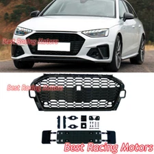 For 2020-2025 Audi A4 B9.5 RS4 Style Front Grill (Gloss Black Frame + Honeycomb)
