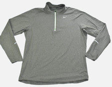 Nike Dri-Fit Element Men's Sweatshirt Size L 1/2 Zip Gray Long Sleeve -Flaws-