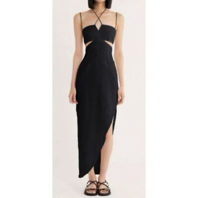 RUMER Women's Reverie Freya Linen Maxi Dress - Black - Size Medium