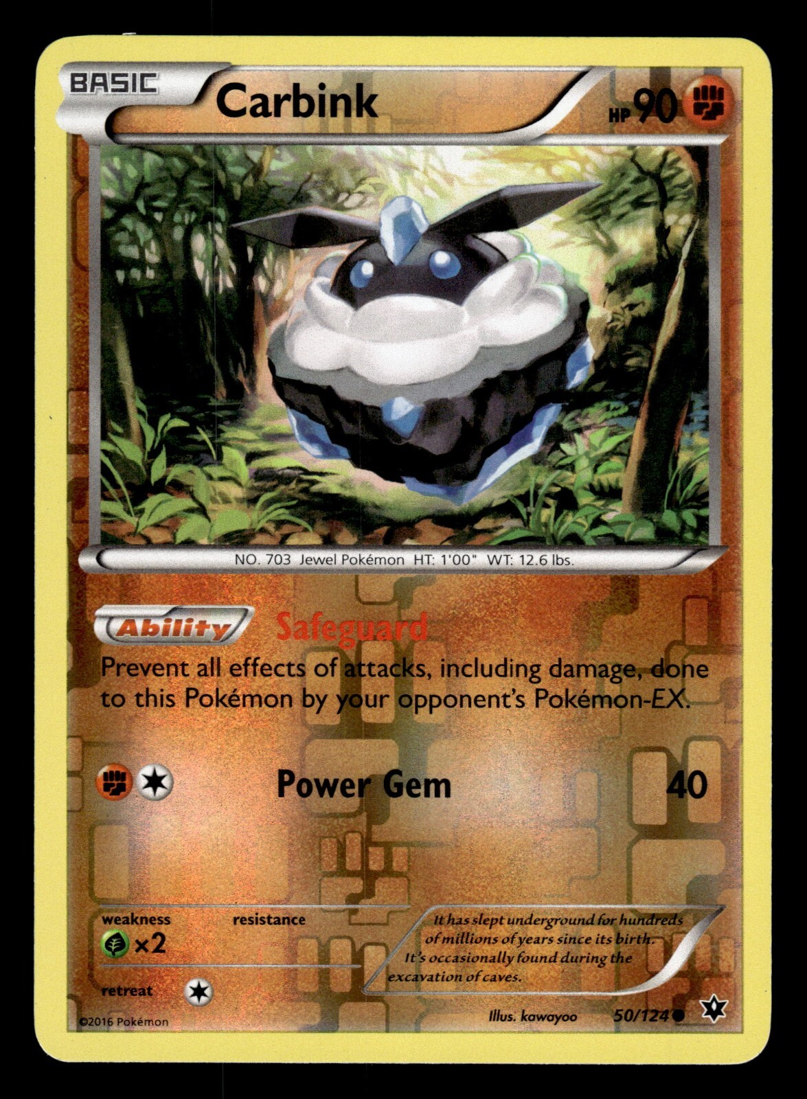 Carbink 50/124 Reverse Holo XY Fates Collide Pokemon Card