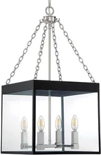 Park Harbor 4-Light Pendant Hanging Light Matte Black PHPL6724MB