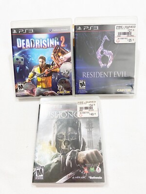 Lot of 3 Playstation 3 PS3, Dead Rising 2, Resident Evil, Dishonored