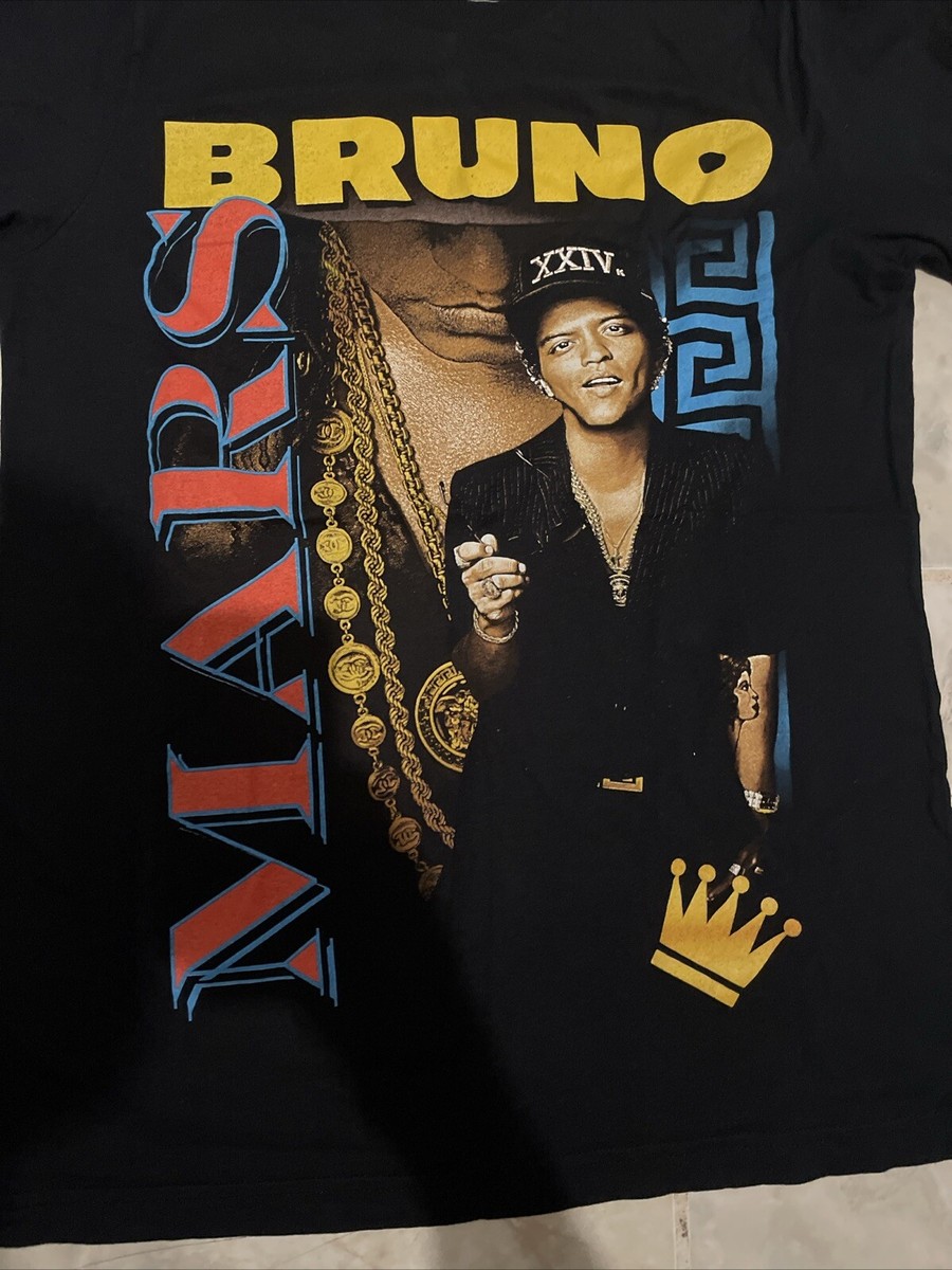 Bruno Mars 24K Magic World Tour T-Shirt Medium Black Merch XXIV