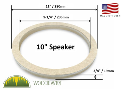 10'' Inch Speaker Spacer Rings MDF Fiberglass Mounting