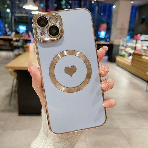 Mag Safe Magnetic Plating Love Heart Case For iPhone 15 Pro Max 14 13 12 11 XS 8 - Picture 24 of 27