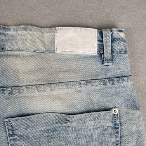 Vintage Y2K Southpole Denim Shorts Mens 42 Blue Acid Wash Baggy 12" Jean Jorts - Picture 11 of 13