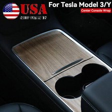 For Tesla Model 3 Y 21 Wood Texture Interior Center Console Wrap Cover Stickers