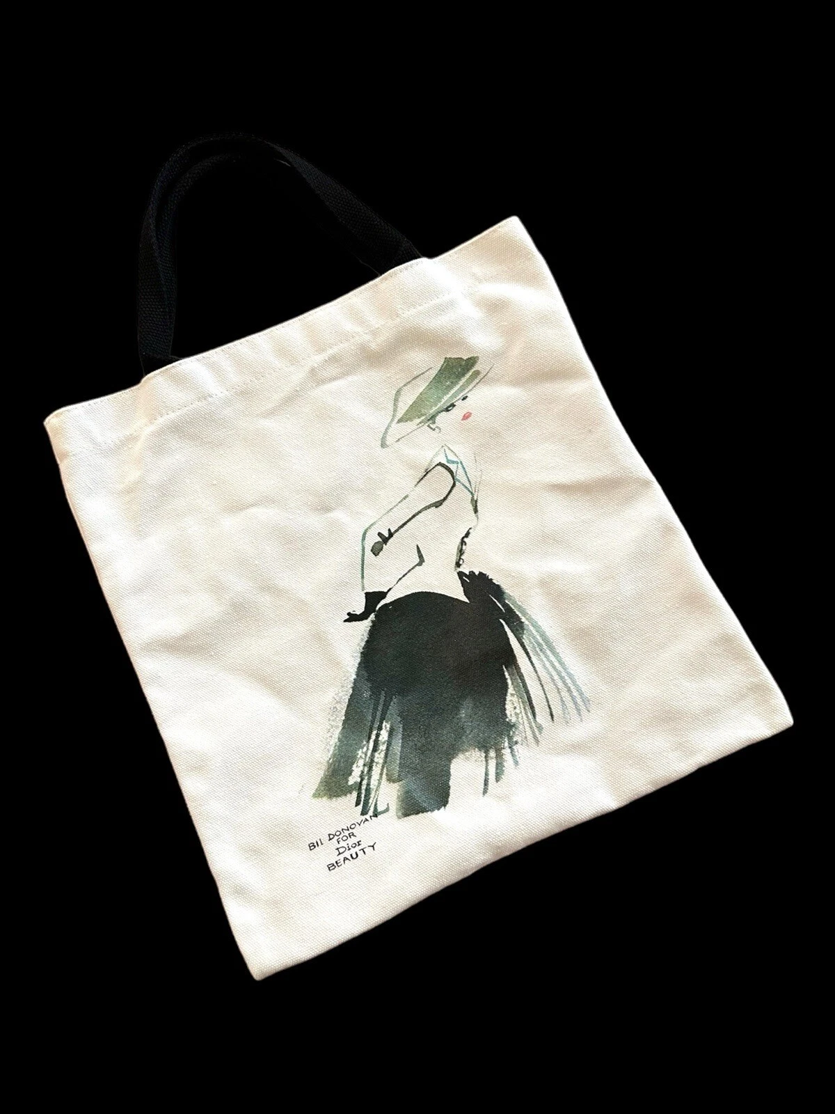 Elle X Dior Bil Donovan pour Dior sac de transport blanc et noir petit sac mode