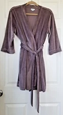 SPLENDID Women’s Gray Super Soft Fleece Kimono Style Short Wrap Robe Size S/M