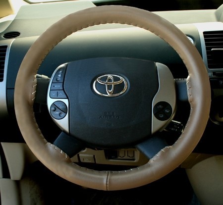 Wheelskins Leather Steering Wheel Cover for Ford GT 2024 - Black Grey Sand Beige