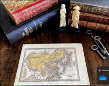 CHINESE EMPIRE & JAPAN 1834 Original Map. Excellent condition +sheet of cities +