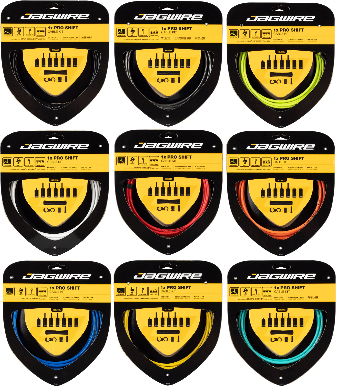 Jagwire Pro 1X Shift Kit Road/Mountain SRAM/Shimano All Colors