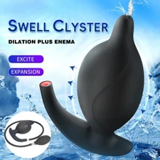 Silicone-Inflatable-Enema-Plug-Pump-Vaginal-Douche-Anal-Colon-Cleanser-Women men