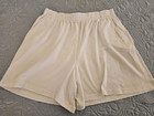 Sehr guter Zustand Jaclyn Smith Sport Damen XL weiß elastischer Bund Shorts mit Taschen
