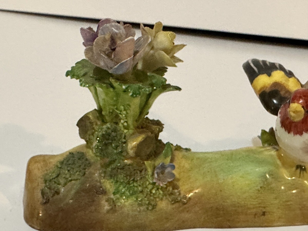 Crown Staffordshire J T Jones Gold Finch Figurine On Branch
