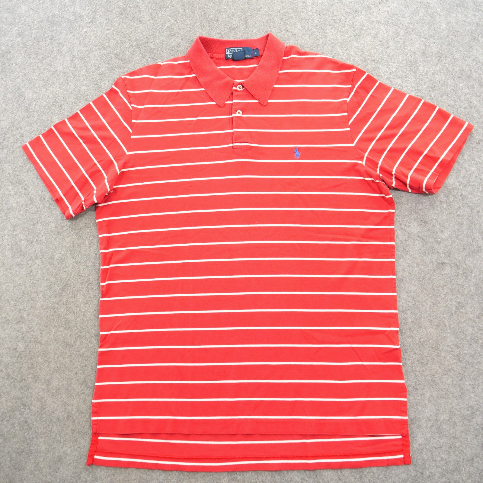 Polo Ralph Lauren camicia uomo grande rossa a righe logo pony logo golf pima cotone *