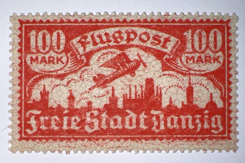 Дорожные марки: Германия МАРКИ ДАНЦИГА FLUGPOST БЕСПЛАТНОЕ СОСТОЯНИЕ 100 марок как новые оригинальные без наклеек и следов - Изображение 3 из 4