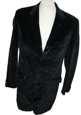 LONG 91CM Velvet Jacket Coat by DRESCOTT RATHER SHORT Size 24 Mens Vintage