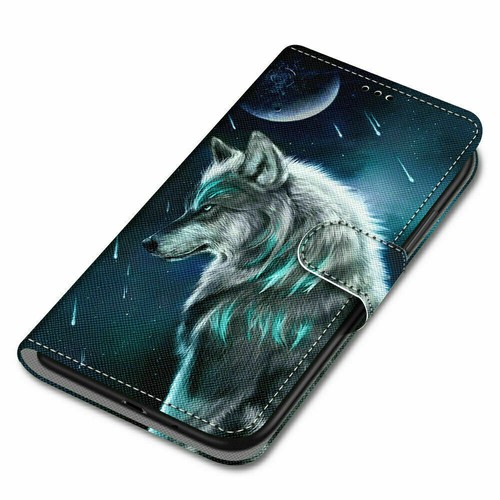 For 11 12 13 14 15 Pro Max XR XS 6 7 8 SE Wolf Moon Flip Card Wallet Cover Case - 第 8/12 張圖片
