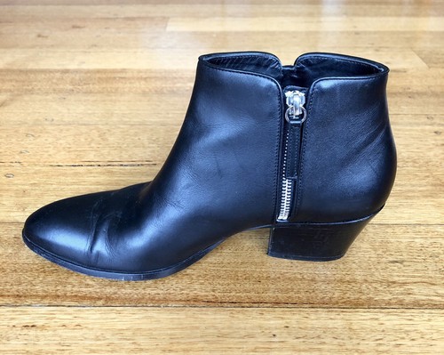 Giuseppe Zanotti Black Leather Side Zip Heeled Ankle Boots, Size 39 EU/8 AUS - Picture 5 of 10