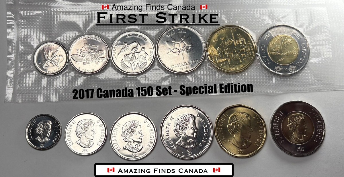 UNCIRCULATED 2017 CANADA 150TH COMMEMORATIVE 6 COIN SET - BU LOW
