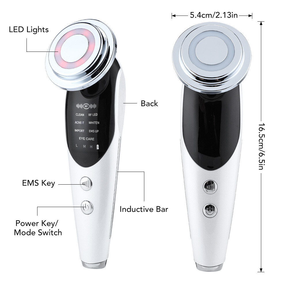 7-in-1 Facial Massager EMS Micro-current Color Light Vibration LED
