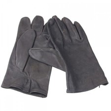 Bundeswehr BW Lederhandschuhe Grau Ungef&uuml;ttert gebr., II. Wahl