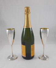 RAR Due Calici Di Spumante/Champagne In Argento 800 Italia Anni '70