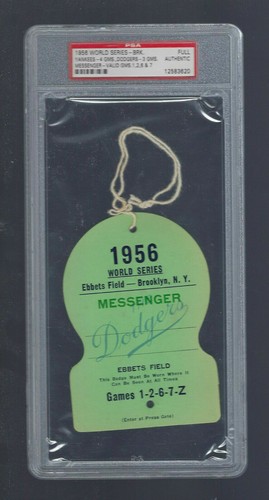 1956 World Series PSA Pass Jackie Robinson Last Hit Walk-Off/ Mantle HR Ticket⚾️
