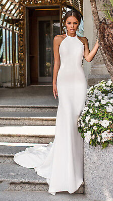 Mermaid White/Ivory Satin Lace Wedding Dress Bridal Gown Custom Made 2 4 6 8 10+