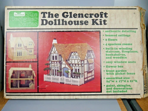 VINTAGE 1983 GREENLEAF WOODEN DOLLHOUSE “THE GLENCROFT"  KIT NO. DS-1  open box