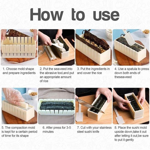 Sushi DIY Tube Apparatus Rolling Rice Roller Mold Maker Tool Kitchen Homemade AU - Picture 10 of 12