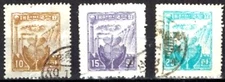 South Korea Stamps: 1956 SC, 212 D - F (3) Used