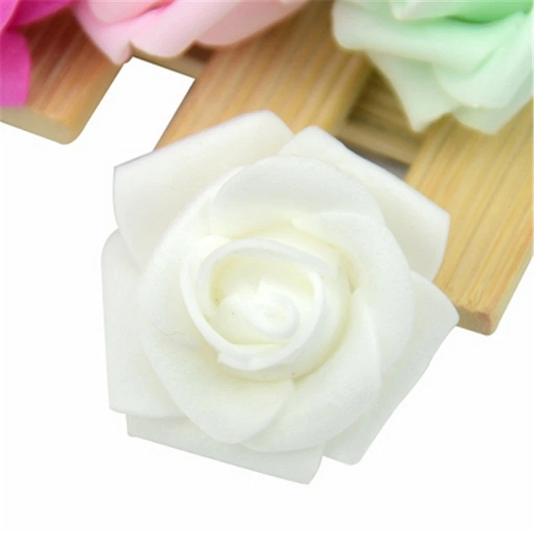 100-500pc White PE Foam Roses Artificial Flower Wedding Bride Bouquet Decor - Image 2 of 3