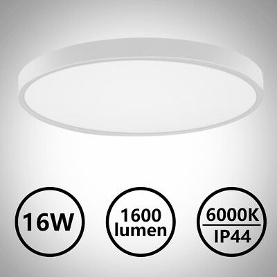 16W LED Ceiling Light Ultra Thin Flush Mount Kitchen Lamp Home Fixture 6000K DHL