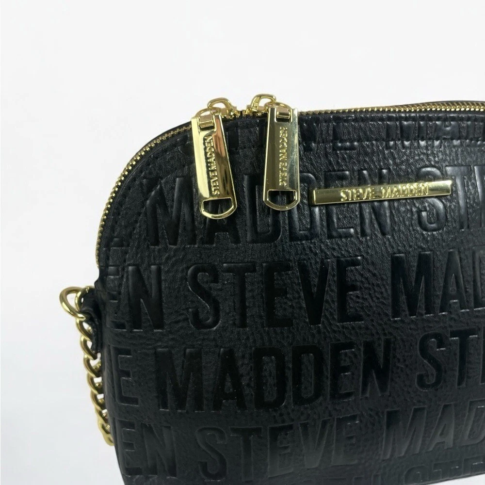 Steve Madden Borsa a tracolla testurizzata con logo BMaggie in rilievo ecopelle oro