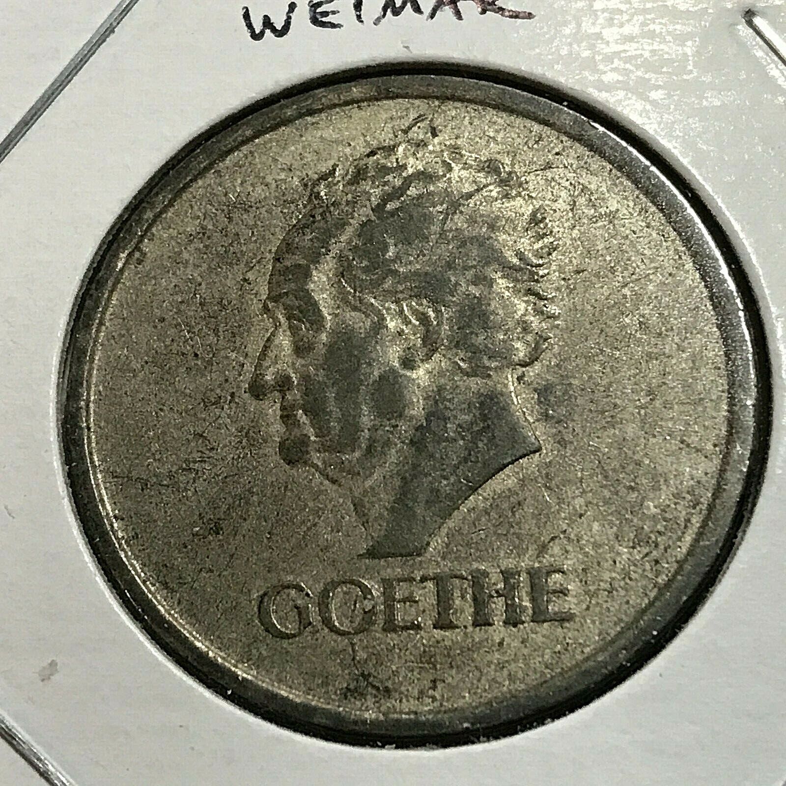 1932-A GERMANY WEIMAR GOETHE SILVER 3 REICHSMARK SCARCE COIN