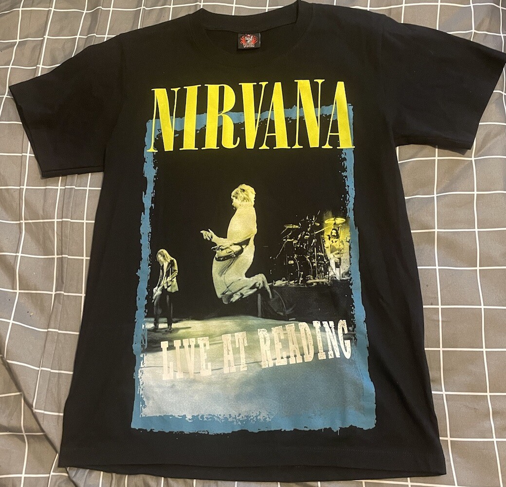 ニルバーナ　Nirvana Live at Reading Tシャツ XL VINTAGE NIRVANA LIVE AT READING MENS BLACK S SMALL TWO 2