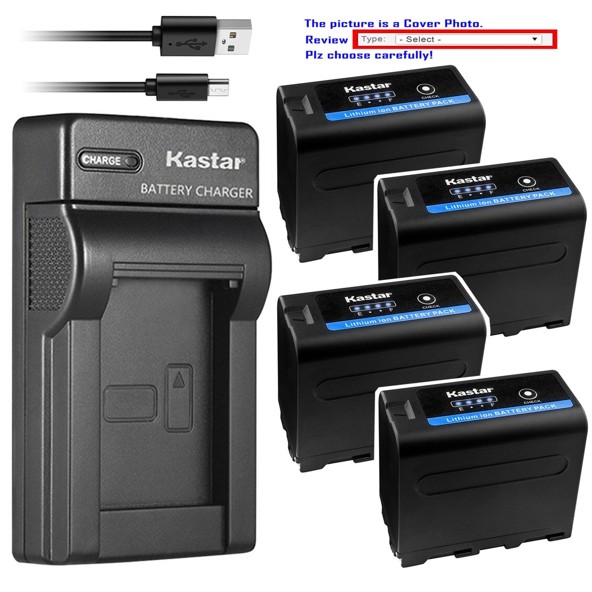 Kastar Battery Slim Charger for Sony NP-F970PRO Cyber-shot DSC