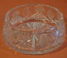 Serving Bowl Clear Crystal Glass Heavy Decorative Vintage