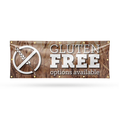 Gluten Free Options Available Vinyl Banner Sign with Metal Grommets Heavy-Duty