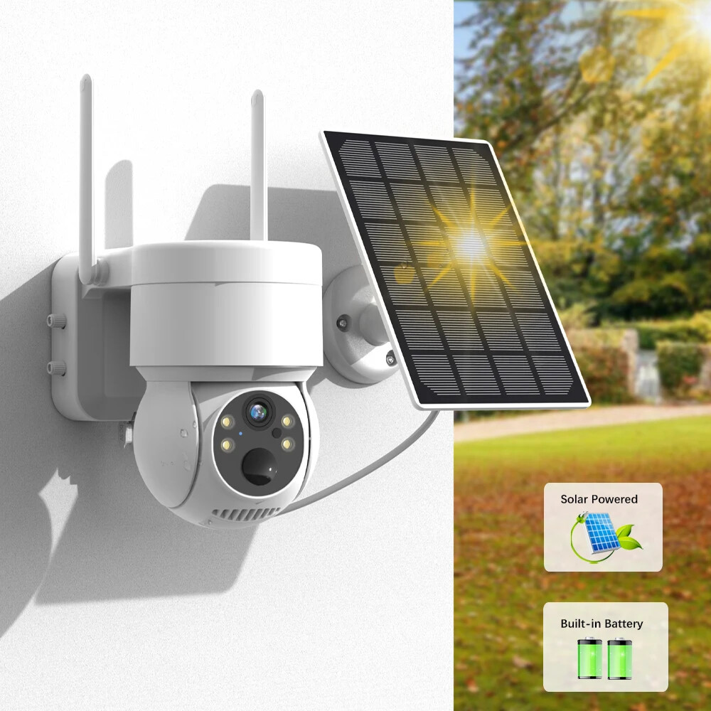 Outdoor Waterproof WiFi Solar Security Camera with HD Battery Video-image