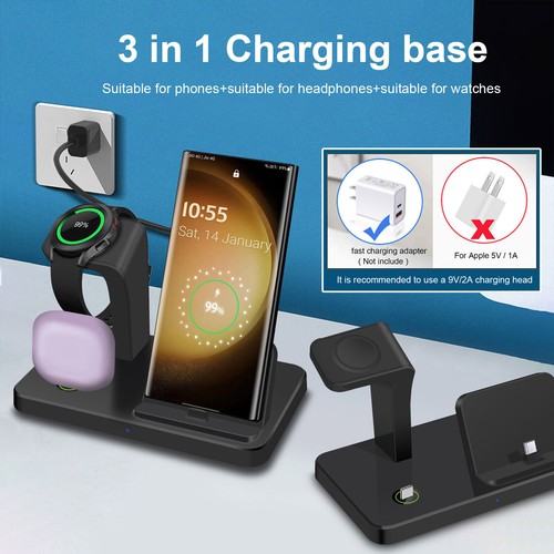 3in1 USB-C Fast Charging Station Dock For Samsung Galaxy S25 S24 Z Flip6 Watch 7 - Picture 8 of 17