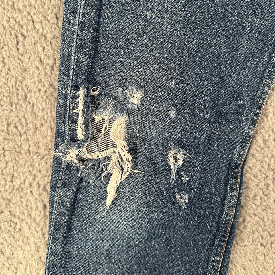 1997 Vtg Levi's 501xx Jeans Distress Red Batwing Made in USA 32x33(30x31 Fits) - Image 4 of 4