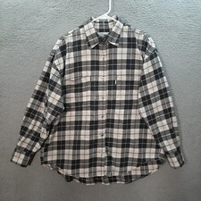 Levis Shirt Womens Large Black White Plaid Silver Tab Workwear Grunge Y2K Baggy